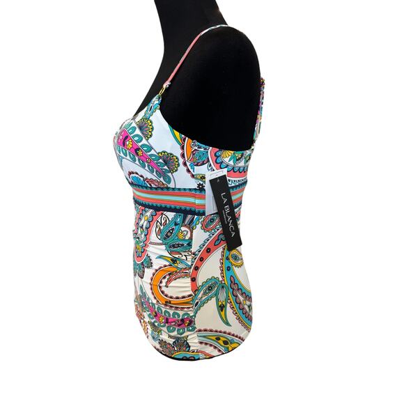 New ~ LA BLANCA ~ Pave The Way Underwire Tankini Top Size 8 - Picture 4 of 8